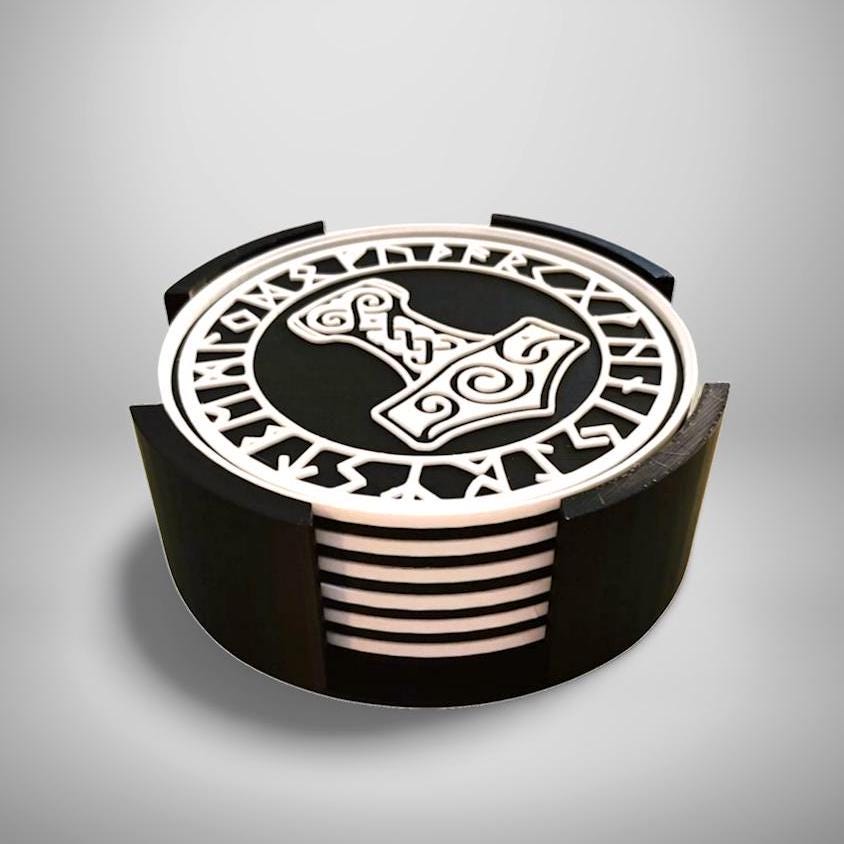 Norse Viking Symbolism Coaster Set
