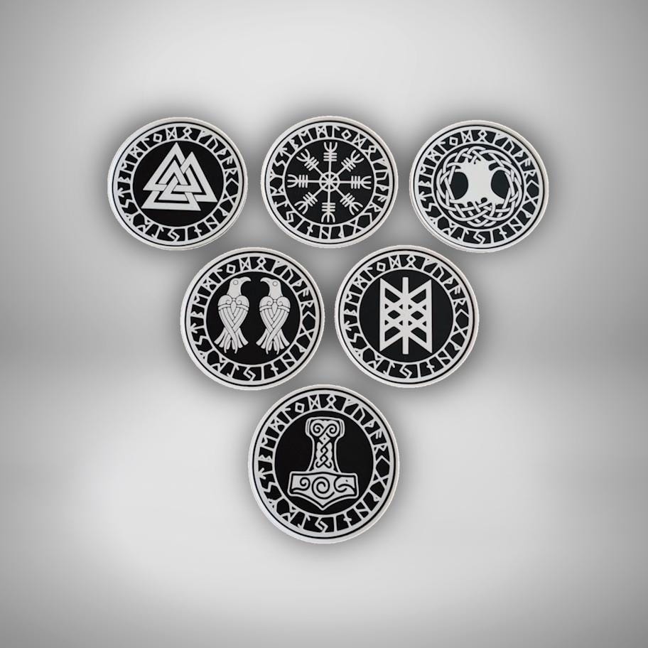 Norse Viking Symbolism Coaster Set