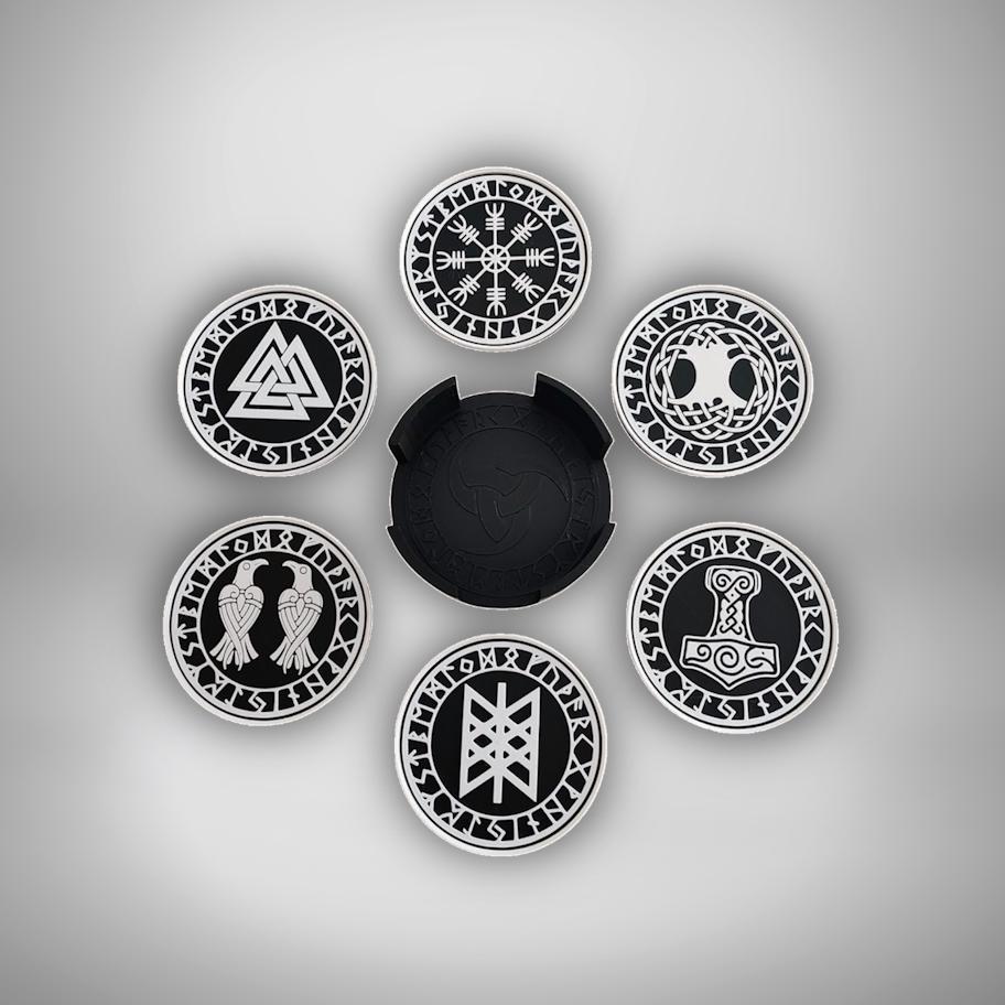 Norse Viking Symbolism Coaster Set