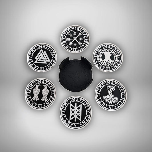 Norse Viking Symbolism Coaster Set